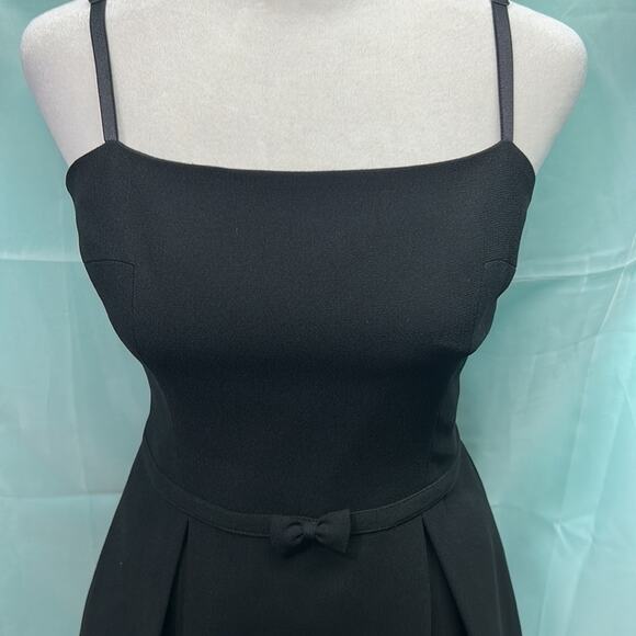 NWT Bebe Little Black Dress w/ Elastic Spaghetti Straps Underskirt Mini Size 6 - Picture 4 of 9